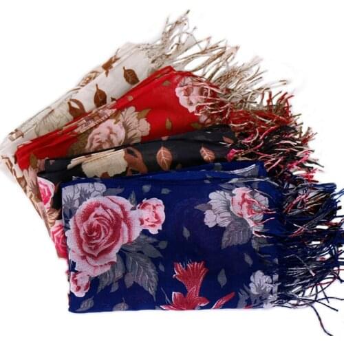 Fashion floral Tassels hijab scarf printe shawls lightweight muslim hijab scarves viscose wraps Islamic scarves 10pcs/lot