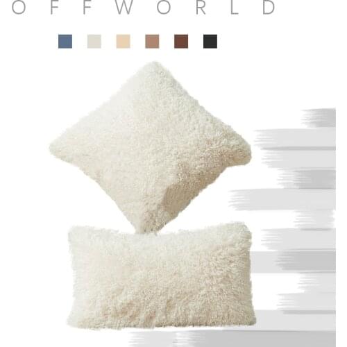 Soft Plush Lamb Velvet Cushion Cover 45x45cm White Pillow Cover For Bed Sofa Throw Pillow Case Decorative Cushions