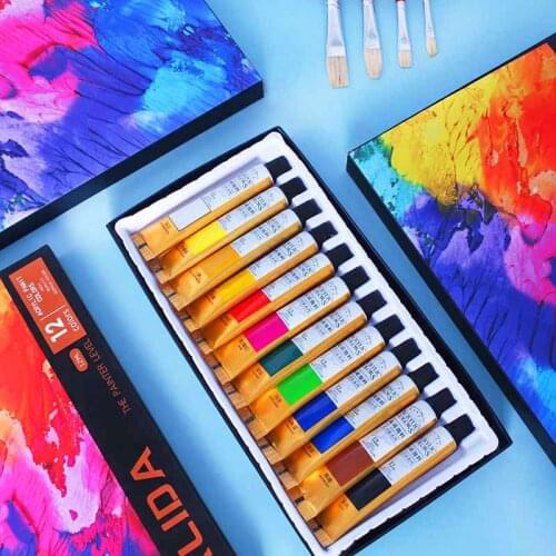 12/18/24 Colors Acrylic Paint Set 12ML Color Paint For Fabric Clothing Nail Glass Drawing Painting For Kids Waterpaint