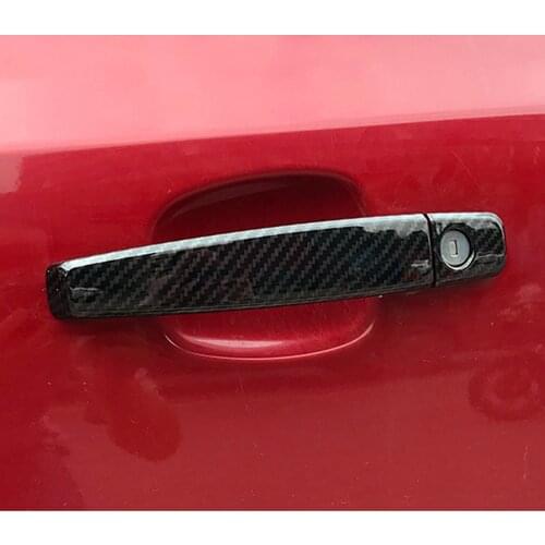 For Chevrolet Cruze Spark Malibu Aveo Trax Tracker Carbon Fiber Printed Exterior Side Door Handle Cover Trim Moulding Frame