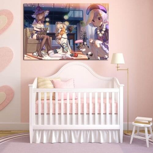 Anime Cartoon Character Game Genshin Impact Wall Art Poster Modular Picture Home Decoration Childrens Kids Room Interior Design