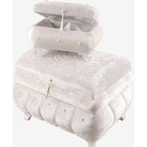 Magnolia Velvet Lux Gemstone 2'li Dower chest Cream