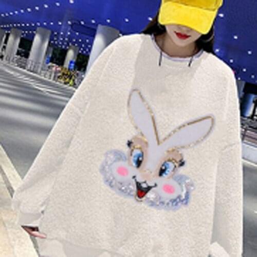 Cartoon Plush Embroidery Sequin Cloth Stickers Cute Rabbit Embroidery Cloth Sticker Handmade Patches Decoration Accessories