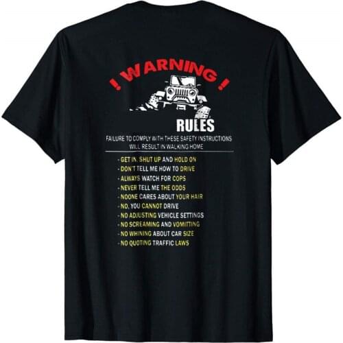 Warning! Jeef Rules Funny Sarcastic Quotes Gift 2019 Summer T Shirt Men New High Quality Custom Printed T Shirts