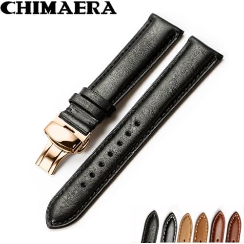 CHIMAERA Genuine Calf Watchband 18mm 19mm 20mm 21mm 22mm Watch Band Leather Strap For Omega Breitling Tissot Seiko Diesel Watch