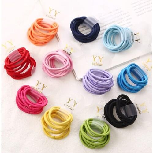 50pcs Cute Girls Ponytail Hair Holders Headwear Candy Colored Elastic Holders Fashion Accessories Kids Rubber Bands Tie Gum