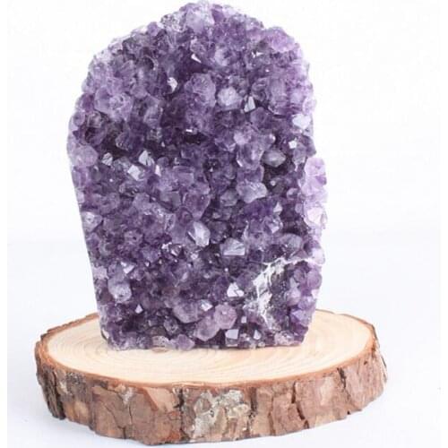 Luxury Amethyst Stone Crystal Cluster Gemstones Degaussing Energy Improve Luck Stone Organic Material Specimen Mascot Crystals