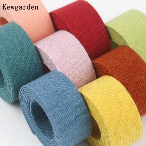Kewgarden Stripe Corduroy Fabric Layering Cloth Ribbons 1" 2" 25 10 50mm DIY Bow tie Accessories Handmade Tape Webbing 5 Meters