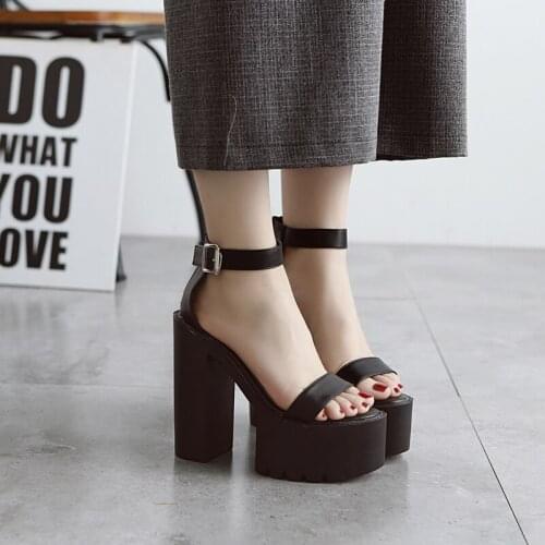 Sexy waterproof platform high heel sandals new fish mouth nightclub fashion hollow womens sandals high heels