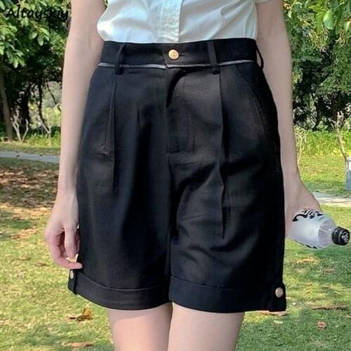 Shorts Women Kawaii Harajuku Straight Trousers Summer Japanese School Student Casual Fashion Summer High Waist All-match Jk Chic