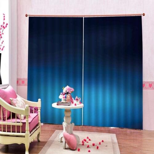 Blue night sky Curtains Print Blackout For Living Room Bedroom Window Drapes Customizable any size 2 Panels with hooks