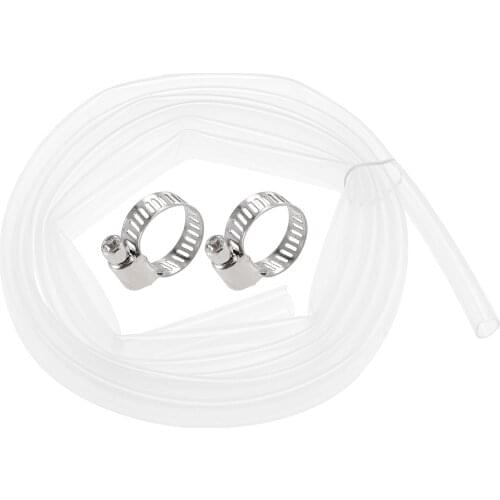 Uxcell Silicone Tubing 12mm ID 14mm OD 10ft Silicone Rubber Tube Air Hose Water Pipe Clear with Clamps