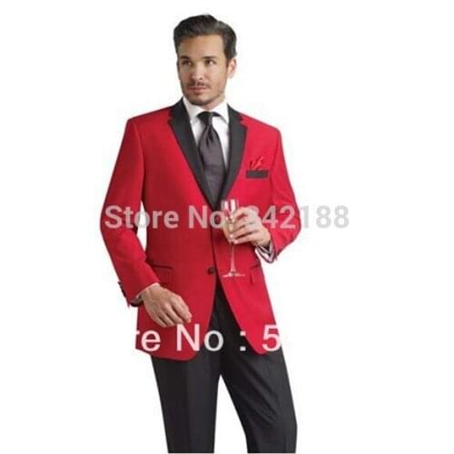 FREE EMD!TOP SALE /New Design Red Groom Tuxedos Best Man Suits Groomsmen Men Wedding Suits (Jacket+Pants+Girdle+Tie) OK:603