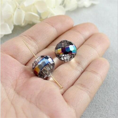 10pcs/lot glass faceted beads colorful crystal beads for jewelry making diy earrings charms necklace pendant accessories 14MM