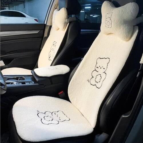 2021 New Arrival Winter Plush Four Seasons Ins Cute Lamb wool Seat Cover Three-piece Car Seat Cushion Universal