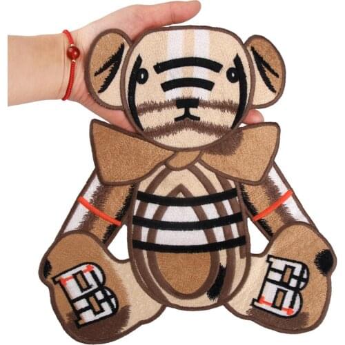 DD Cartoon water soluble letter bear embroidery cloth bead patch patch towel embroidered cloth clothing accessories