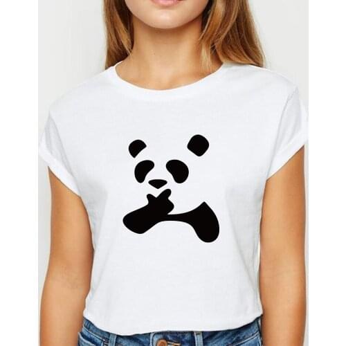 New T shirt Women Animal Panda Tshirt Harajuku женская Spring Summer Loose Top Streetwear Funk Graphic Round Collar T-shirts