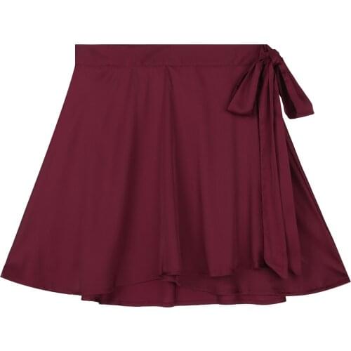 Women Fashion Adjustable Lace Up Wrap Girls Skirt Vacation Beach Ladies Solid Color High Waist Belted Miniskirt
