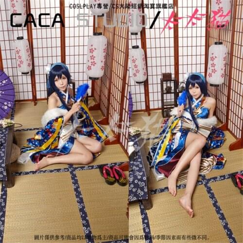 Love Live Sonoda Umi The Awakening Day Cosplay Costume Blue Winter Kimono Free Shipping D