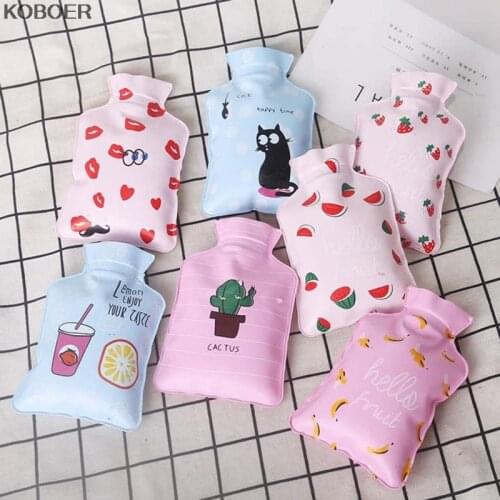 1Pc Lovely Cartoon Hand Po Warm Water Bottle Mini Hot Water Bottles Portable Hand Warmer Girls Pocket Hand Feet Hot Water Bags
