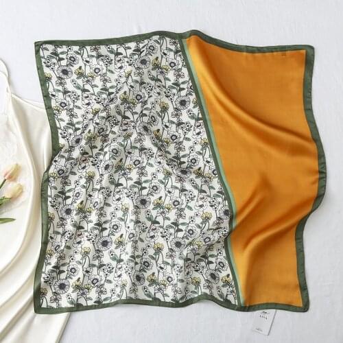 2021 Spring and Summer New 70cm Small Square Scarf Silk Scarf Lady Scarf Professional Bib Fashion Scarf Shawl Wholesale