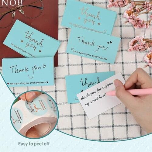 500 Pcs/Roll Thank You for Supporting My Small Business Card Thanks Greeting Card