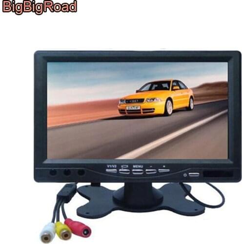 BigBigRoad 7 Inch Rear View Color LCD Car Monitor / Backup Parking Reversing HD Display Screen / Rearview Mirror