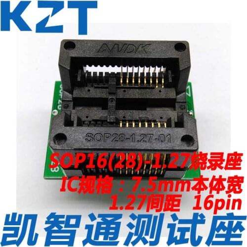 KZT SOP16 Programming Block 300mil Wide Body IC Test Block Ots28-1.27-04 Writing Block