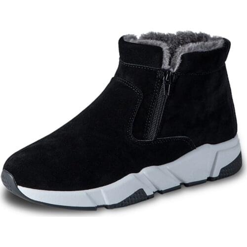 Men Boots Winter Mens Shoes Warm Fur Snow Boots High Top Sneakers Waterproof Ankle Boots Leather Casual Shoes Men