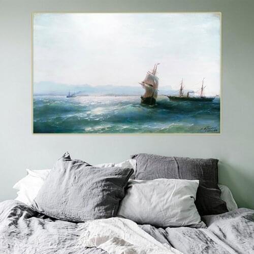 Citon Ivan Aivazovsky《Sunny day. 1884 》Canvas Oil Painting Artwork Poster Picture Wall Decor Home Interior Decoration