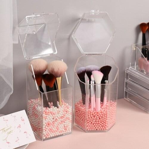 Acrylic Makeup Brush Holder Makeup Organizer Lipstick Pencil Storage Container Transparent Storage Box Holder