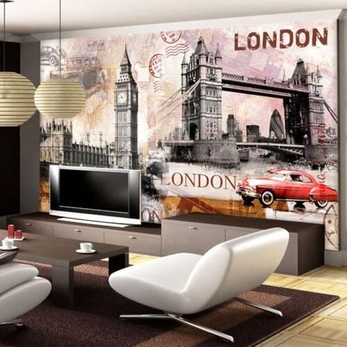 European Style Retro Architecture London Tower Bridge Photo Wallpaper Restaurant Clubs KTV Bar Creative Decor 3D Mural W