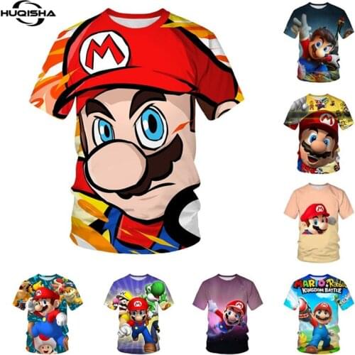 New Japan Cartoon T Shirt Men Casual Summer Tshirt 3D Printed Super Mario Kids Boys Girls Fashion T-Shirt 2021 Children Clothes