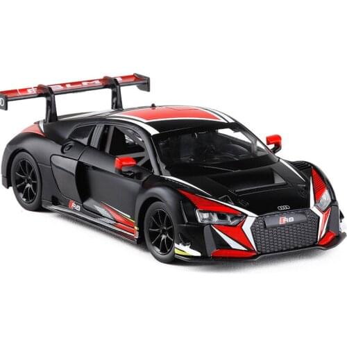 Exquisite gift 1:24 R8 LMS Alloy sliding model,simulation diecast sound and light racing model,advanced collection,free shipping