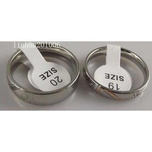 6 pcs High Polished Comfort Fit Stainless Steel Band Rings Fashion Lovers Rings Wholesale Jewelry Lots