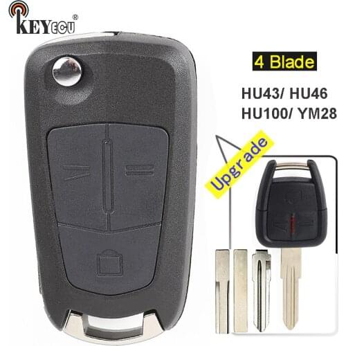 KEYECU for Opel, for Vauxhall Corsa Astra Kadett Monza Montana Modified Flip 3 B Remote Key Shell Case Fob HU43/YM28/HU46/HU100
