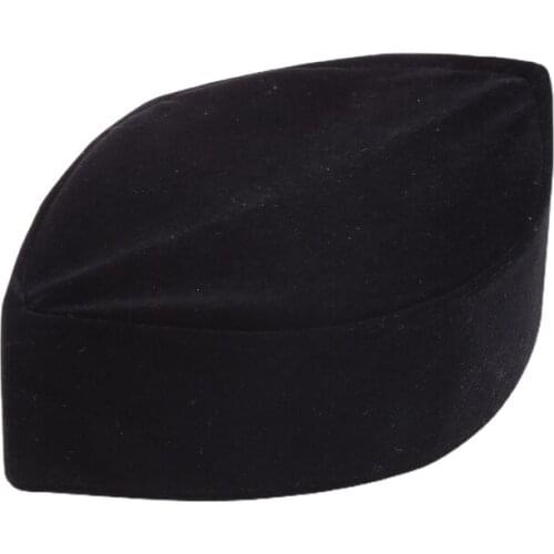 Muslim Men Velvet Black Kufi Hat Islamic Turkish Takke Foldable Autumn Winter Prayer Cap Bonnet Hijab Arabia Turban