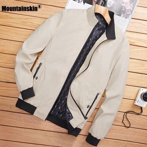 Mountainskin Mens Jackets Spring Autumn Casual Coats Bomber Jacket Slim Fashion Coat Mens Brand Outerwear Clothing MT162