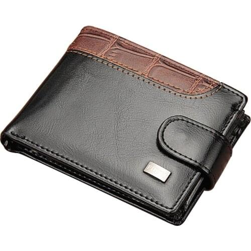 Mens Wallet PU Leather Purses High-quality Portable Money Clip with ID Windows Interior Coin Bag WB66