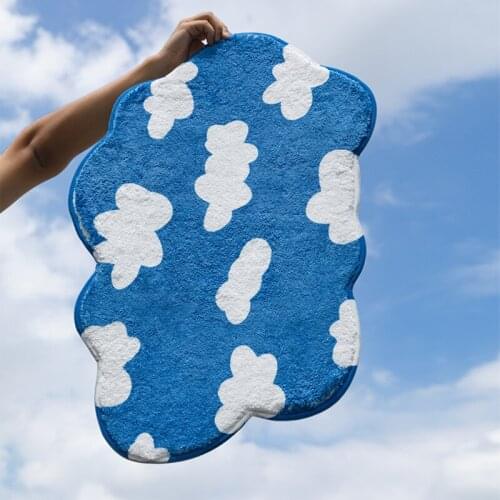Soft Cloud Bathmat Grids Egg Rug Bath Tub Side Carpet Function Bathroom Floor Mat Anti Slip Foot Pad Aesthetic Home Decor