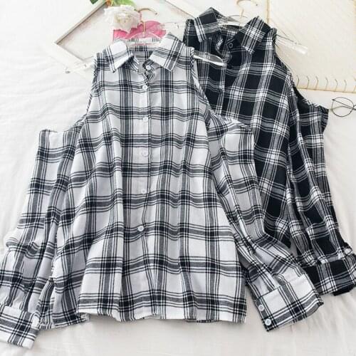 Cheap wholesale 2021 spring autumn new fashion casual ladies work women Blouse woman overshirt female OL plaid shirt BVy172