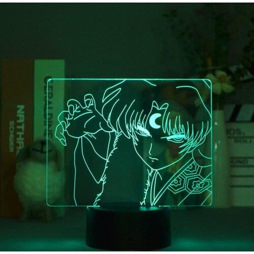 3D Illusion Nightlight LED Acrylic Night Light Lamp Inuyasha Sesshoumaru Child Fans Gift Room Party Decor Smart Phone Control