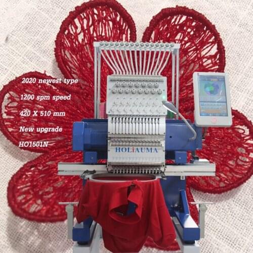 Single head newest C- shape computerized embroidery machine with 15 colors