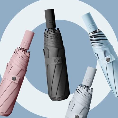 2021 New Morandi Colors Umbrella Rain Women Sun UV Protection Umbrella 8K Windproof Men Black Umbrella Outdoor Lovers Gifts