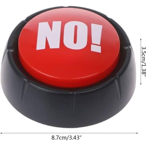 Novelty Big Red NO Button No Sound Button Desktop Sound Toy Great For Parents Co-Workers Gag Joke Q6PD