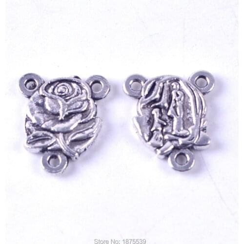 One Side Our Lady of Lourdes Another Side Rose Flower Religious Rosary Center