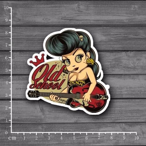 Sales Rock Guitar Girl Notebook Car Styling on Car Sticker Decal Decor Motorcycle Accessories KK Vinyl Decals JDM JEEP Van