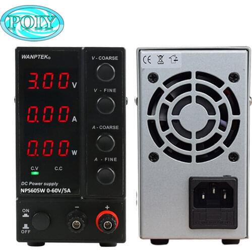 NPS605W DC regulated power supply Power Display Mini Adjustable Digital 0-60V 5A Laboratory Test Power Supply Window Display3/4