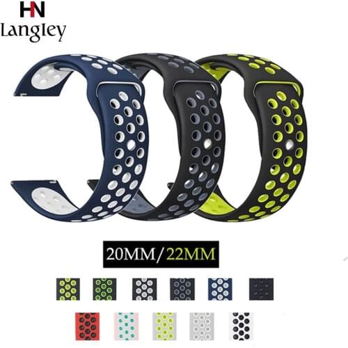 LANGLEY Silicone Watch Strap For Samsung Gear S3 Frontier S2 Classic Gear Sports 20mm 22mm Watches Accessories Straps Wholesale