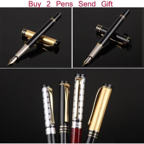 Fashion Design New Arrival Brand Metal Ink Fountain Pen School Student Signature Writing Pen Buy 2 Pens Send Gift